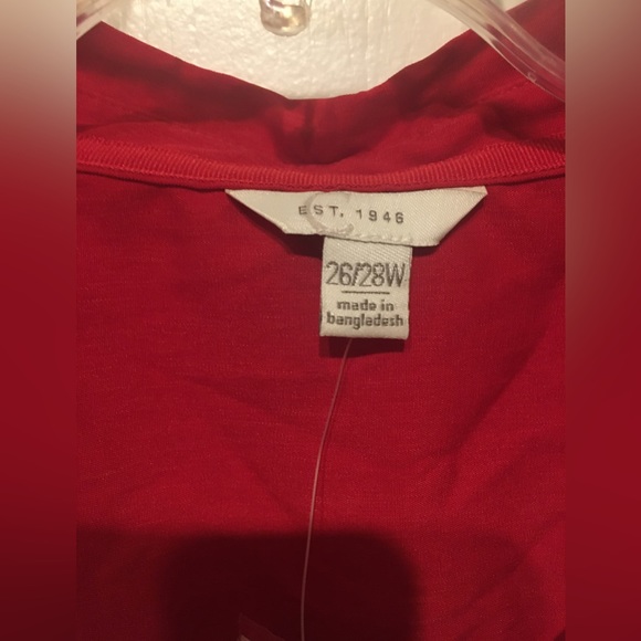 NWT Cato Red, Long Sleeved Button Down Shirt. Size 26/28 - Picture 2 of 3